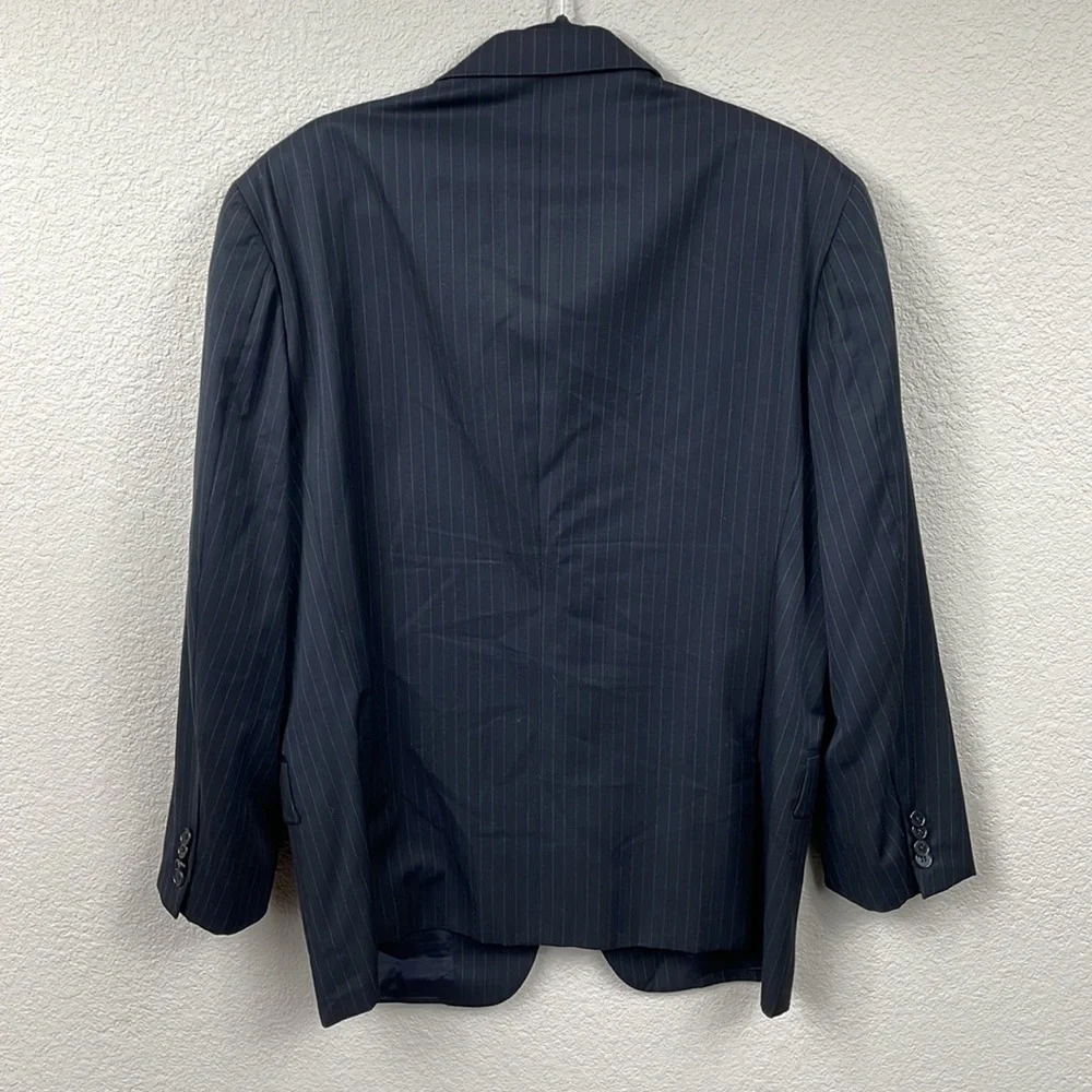 Joseph Abboud Black Pinstripe Suit Business Formal Wool Sz 42S Jacket 36 Pants